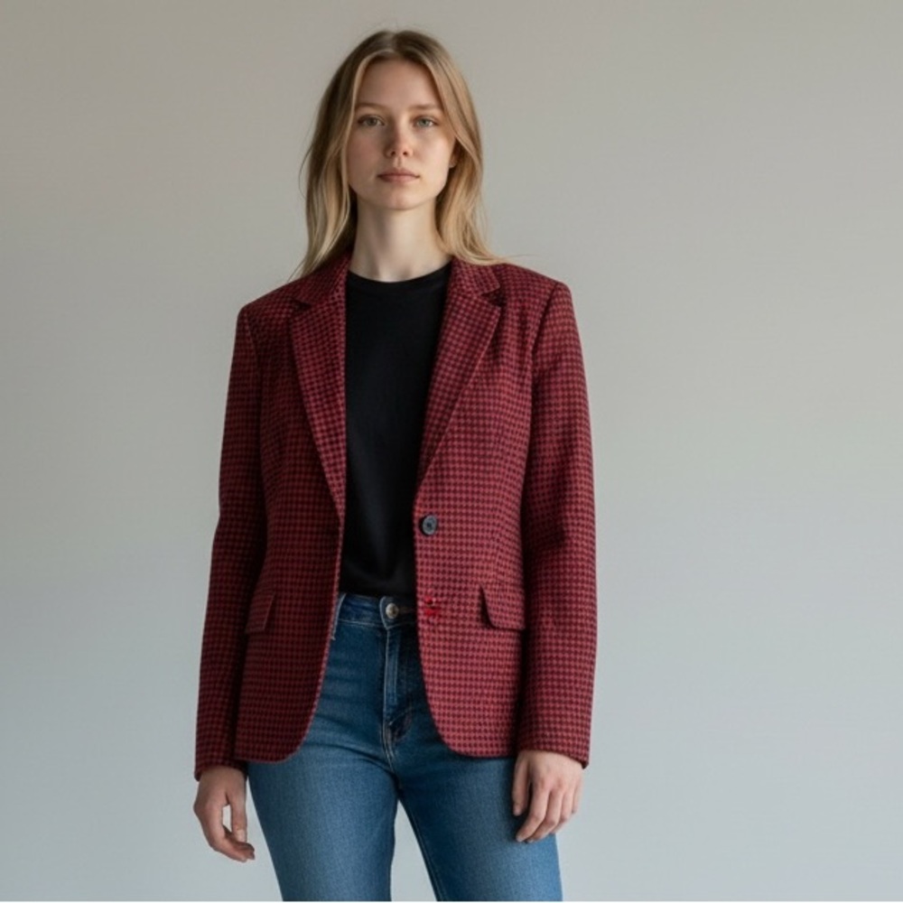 Pendleton Buffalo Check Wool Single Breasted Blaz… - image 2